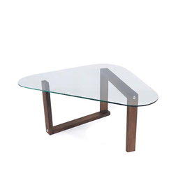 Hanah Home S302 Mesa de Centro de Madera Maciza Nogal 96x81x41 cm